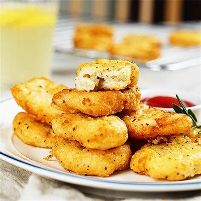 Nuggets Cyw Iâr gyda Phupur Du
