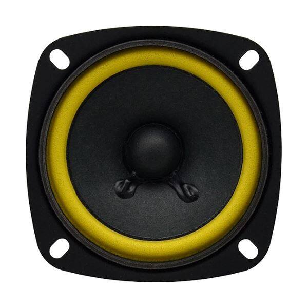 Sarı Çevreli 3 İnç 73mm Kare Tam Aralıklı Multimedya Hoparlörü 6W 8ohm