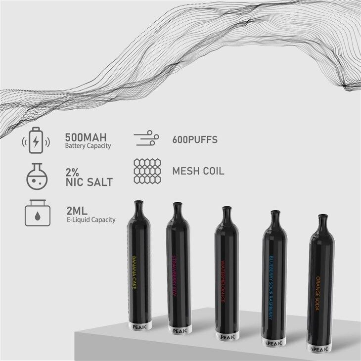 2% Nicotina 2ml 600ml Sabor A Fruta Vape Desechable