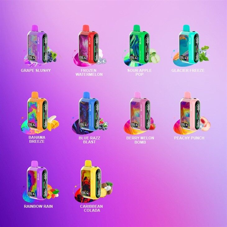 25K Bocanadas Potencia Ajustable Pantallas Digitales Duales Vape Desechable