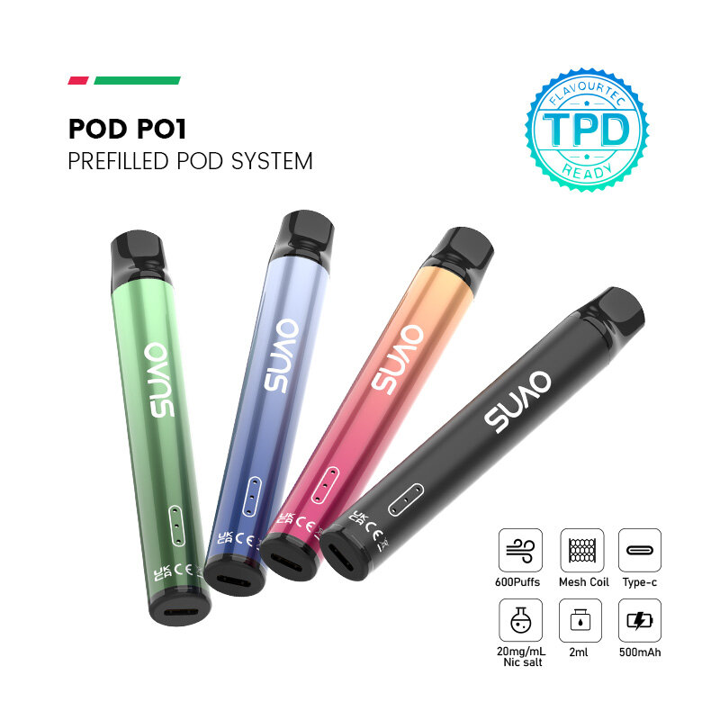 600 Puffs 2ML Replaceable Pod Pen 2% Nicotine