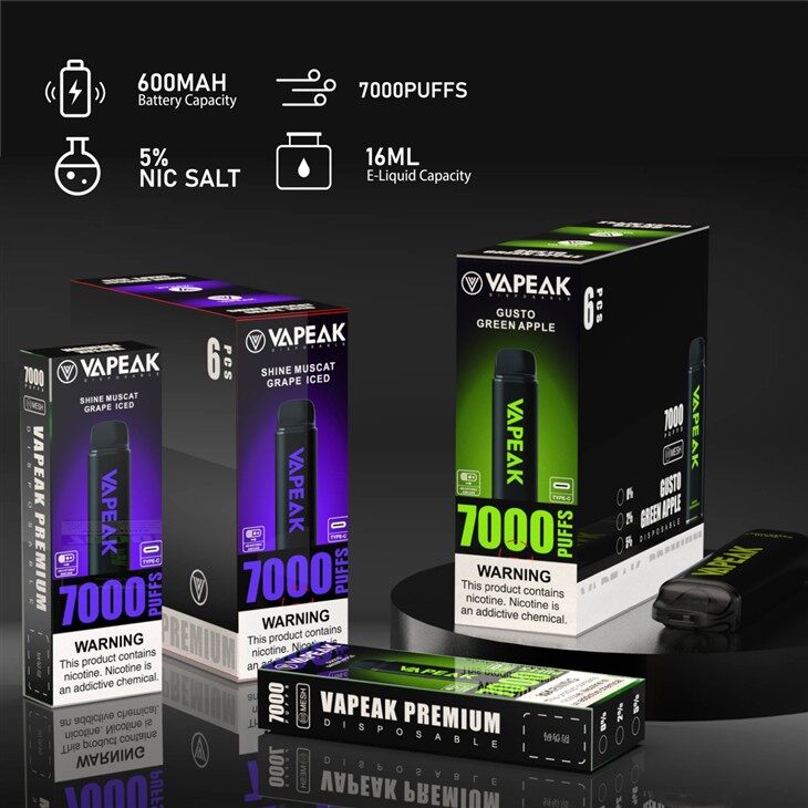 7000+ Puffs 2% 5% Nicotina Vape Pen Recargable