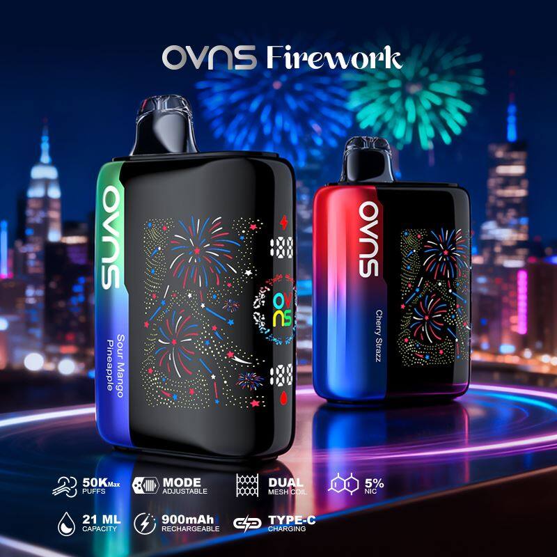 OVNS FIREWORK 50000 Disposable Puffs - Standard Edition: Smarter Power. Loj dua Vapor Huab. Tswjhwm loj dua.