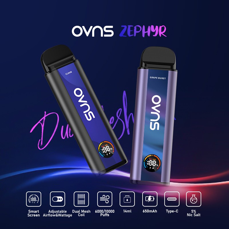 Vape Desechable Flujo De Aire Ajustable 10000 Bocanadas Pantalla Inteligente