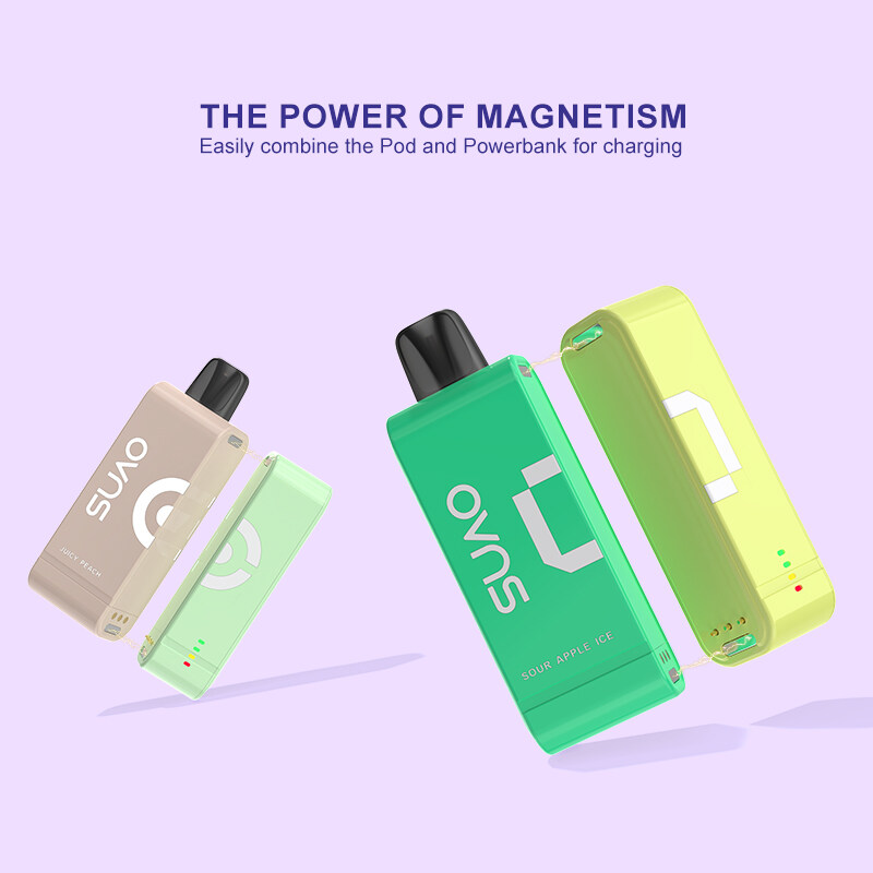 Batterieanzeige des Vape-Batteriemoduls und E-Liquid.