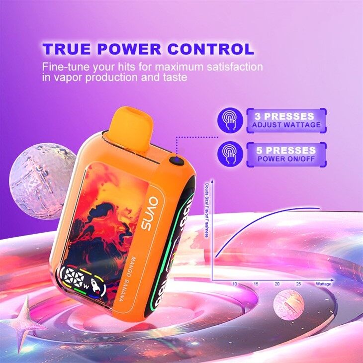 Vape Potencia Ajustable Pantallas Duales 25K Soplos