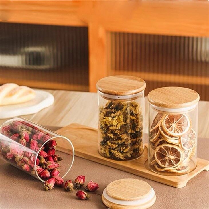 Bamboo Lid Spice Jars