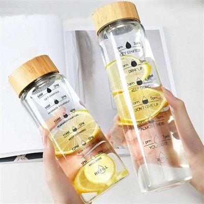 Bambuko stiklo vandens butelis