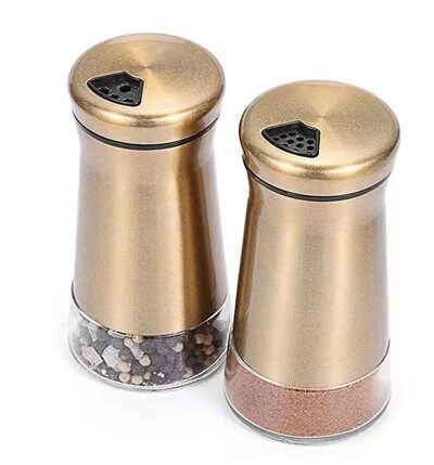 Rósagull salt og piparhristara