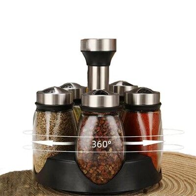 ขวดเครื่องเทศพร้อมชั้นวาง