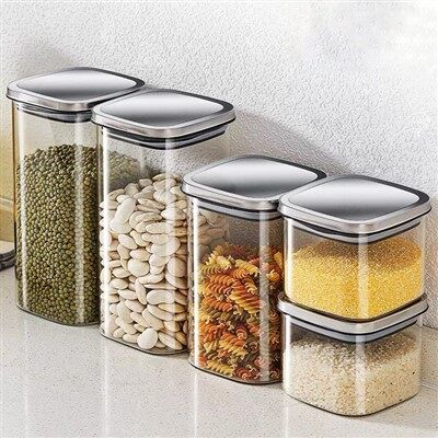 蓋付きの正方形のガラスジャー