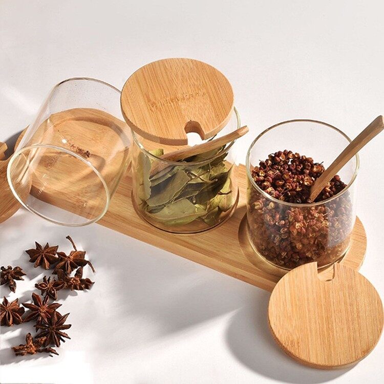 Spice Jars Bamboo Lid
