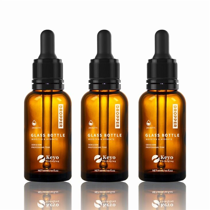 ขวดหยดแก้วสีเหลืองอำพันขนาด 30 มล