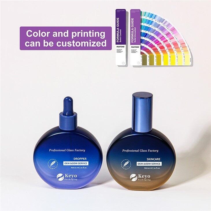 30ml Flat Round Glass Essence Bottle factory