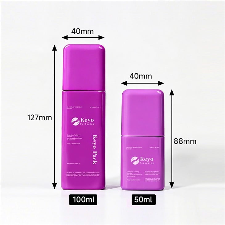 50ml 100ml Square Shape Skincare Bottle high quality