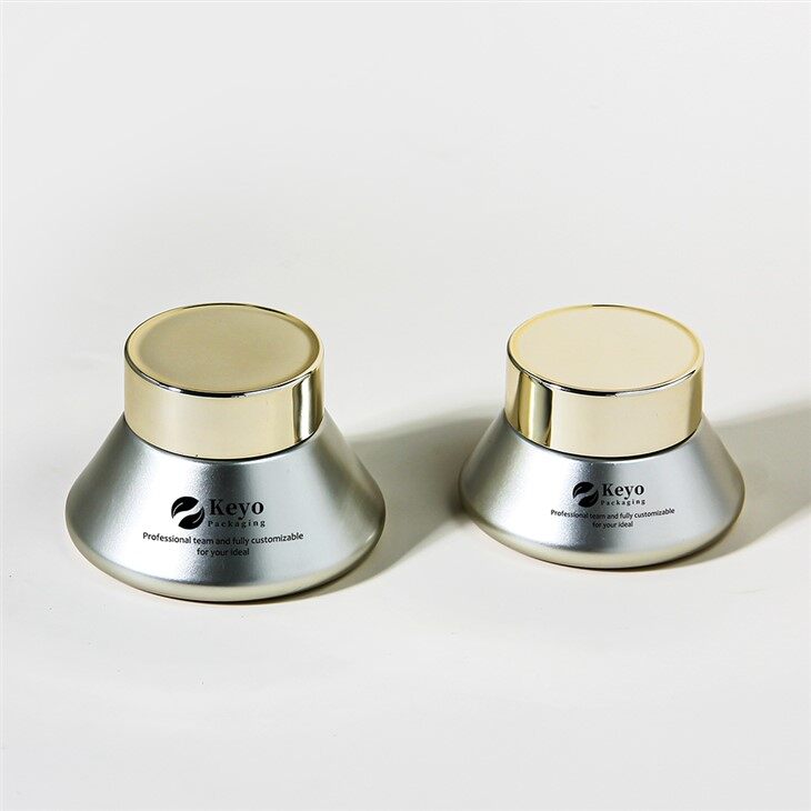 Tarro de crema de vidrio en forma de cono