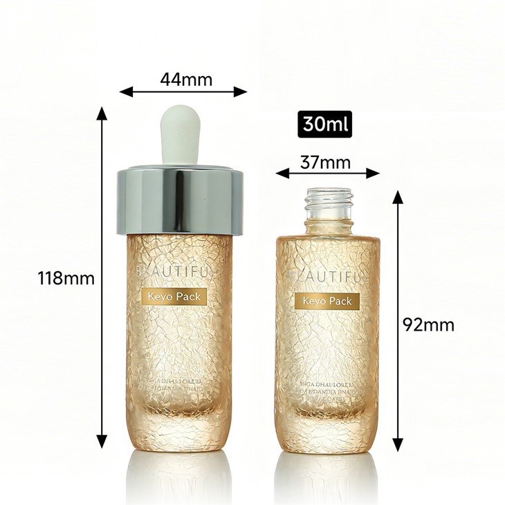 Ice Crack Textured Finish Dropper Bottle 1oz high quality