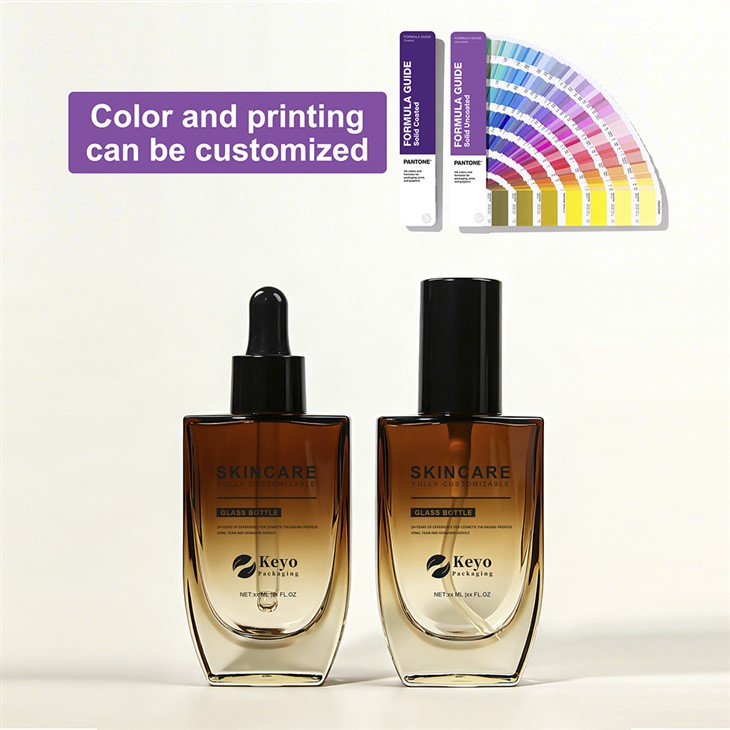 Lúxus Gradient Amber Gler Serum Flaska