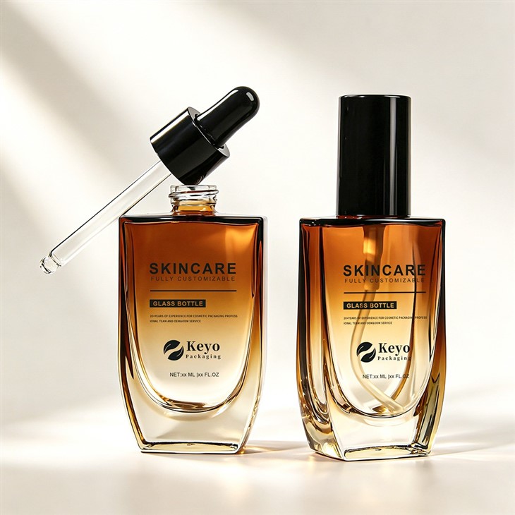Luxury Gradient Amber Glass Serum Bottle price