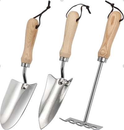 Juego de herramientas de jardín de acero inoxidable de 3 piezas