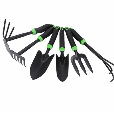 6 vnt žalios anglies plieno sodo įrankių rinkinys