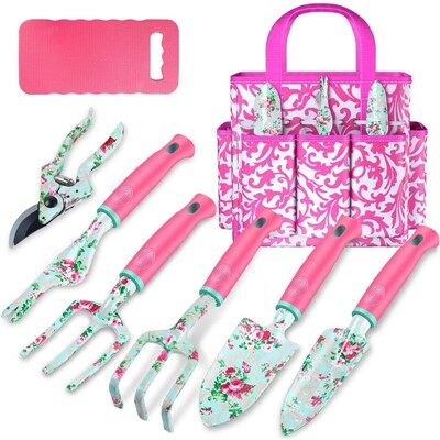 Sovg'a qutisi bilan 8 dona bog 'asboblari to'plami