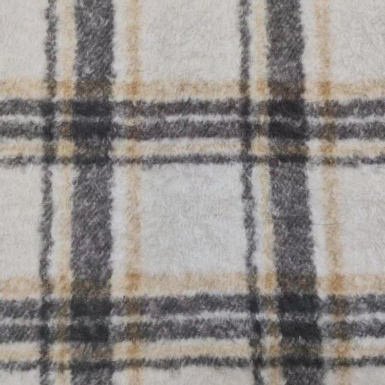 Beige og svartur Boucle dúkur