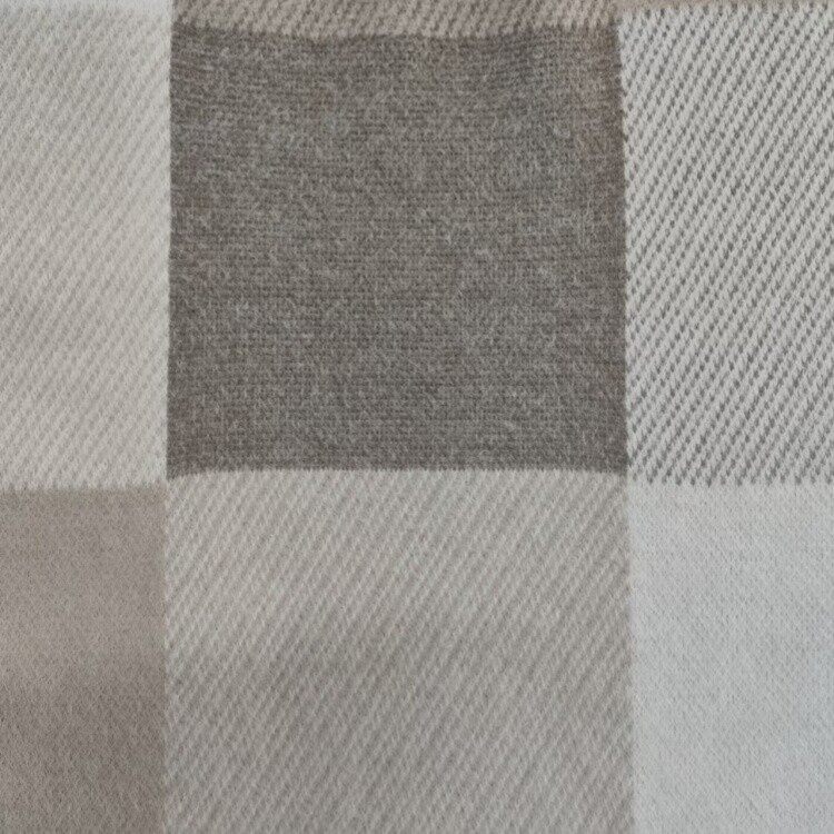 beige and white check coat knitted fabric 2