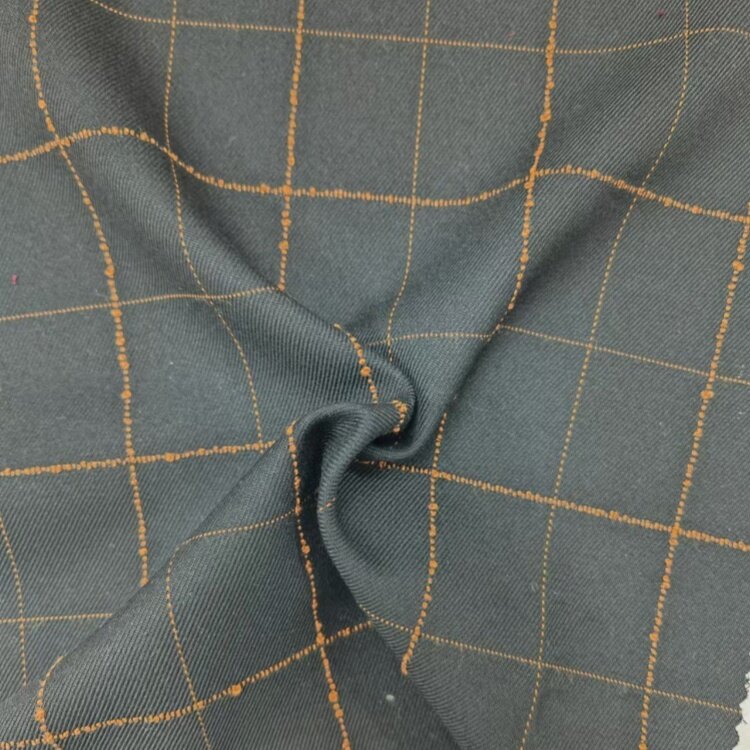 Schwarz und Beige prüfen Poly Rayon Stretch Fabric