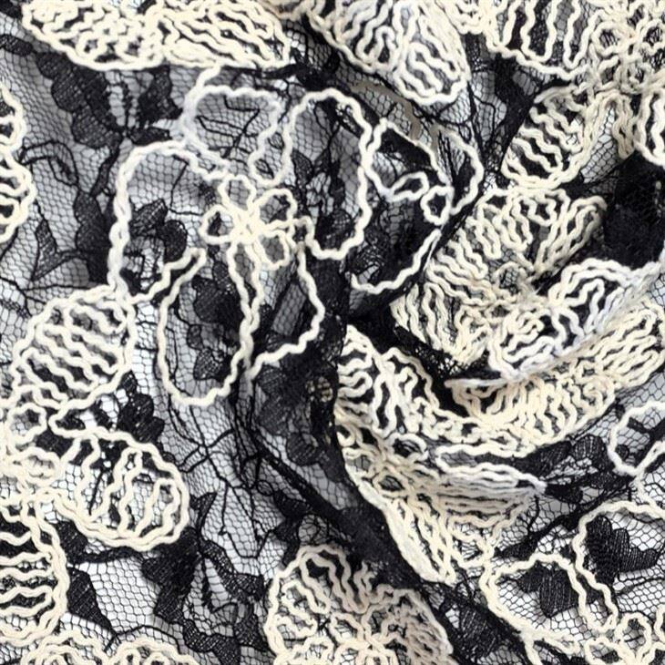 Црно-бели памучни полиестерска тканина