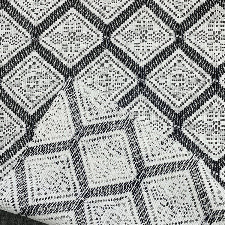 black and white crochet fabric 2