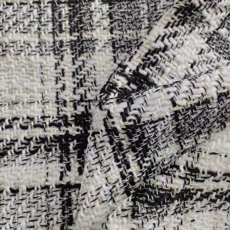 Ασπρόμαυρο Tweed Καρό