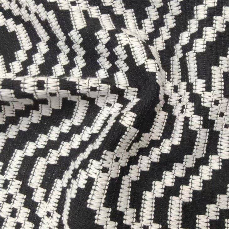 Black And White Wavy Crochet Fabric