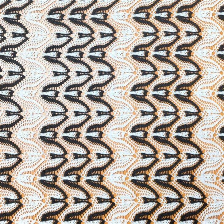 Black And White Wing Crochet Fabric