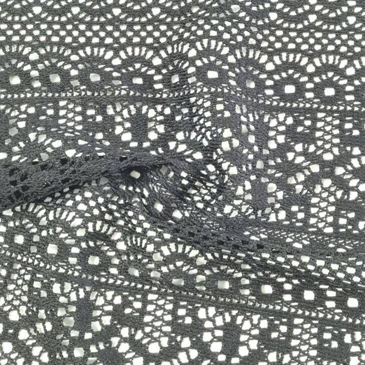 Black Guipure Crochet Lace Fabric