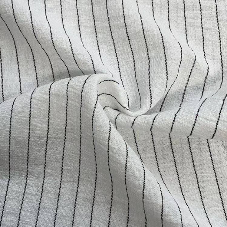 Musta Striped Poly jäljitelmä pellavakangas