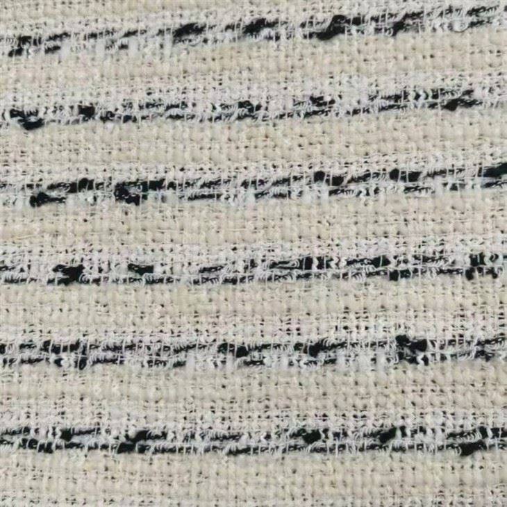 Black White Striped Boucle Tweed Fabric suppliers