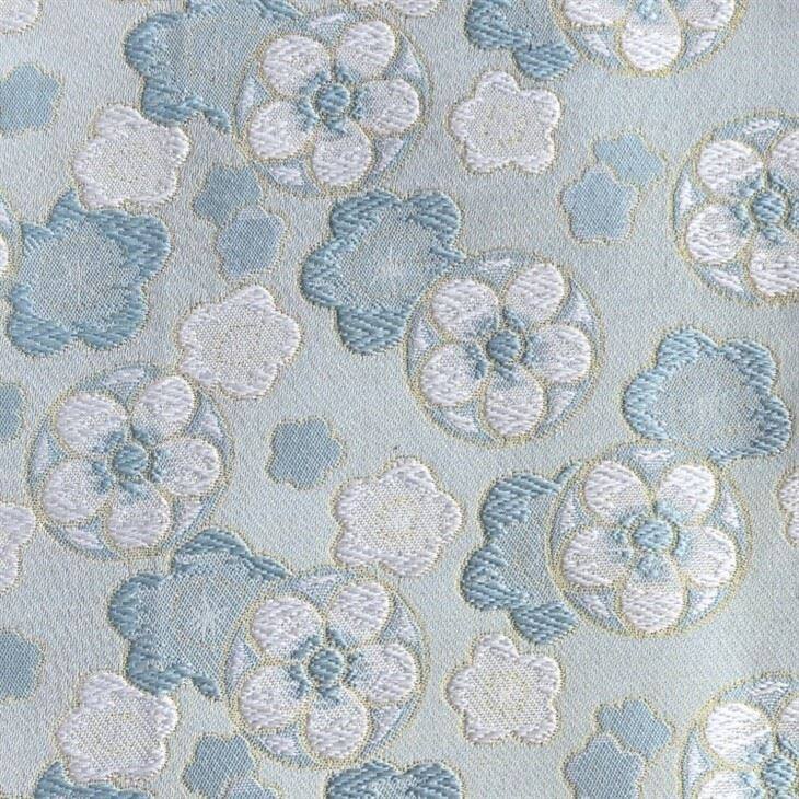 Blue/White Floral Metal Jacquard Fabric