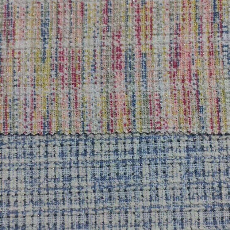 bright silk colorful knitted tweed fabric 2