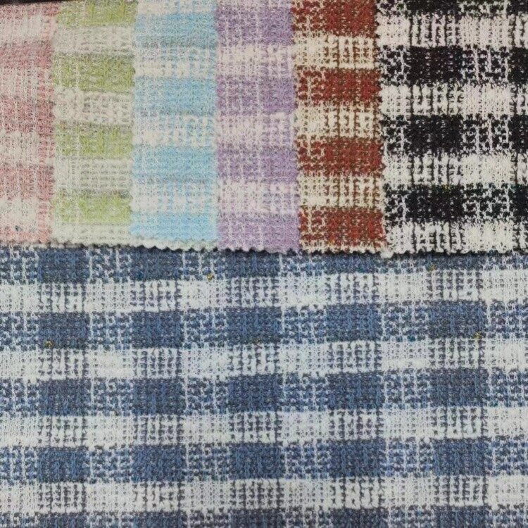 bright silk knitted tweed plaid 2