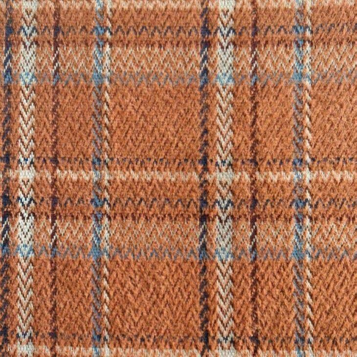 Brown Faux Mohair Plaid Knit Tyg