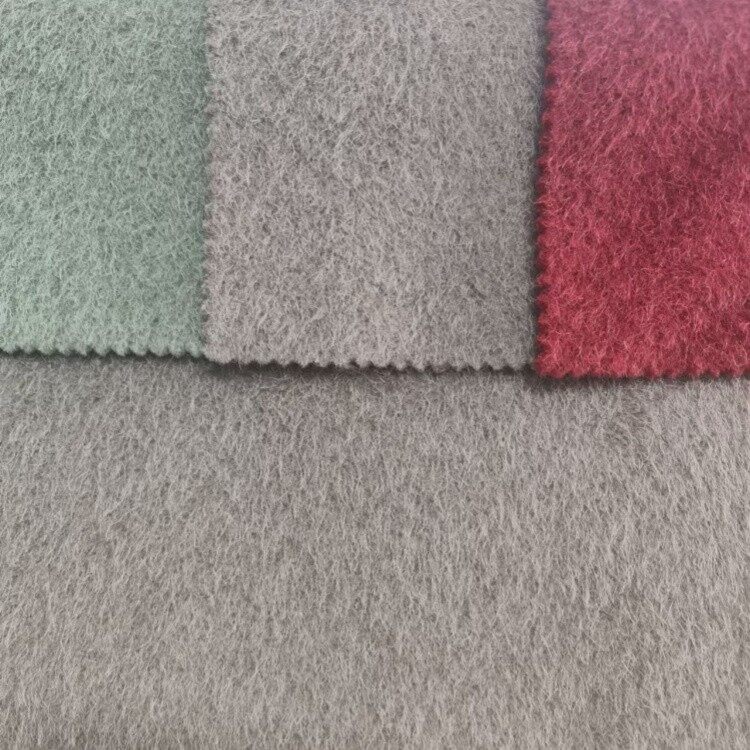 brown faux wool coat knit fabric 2