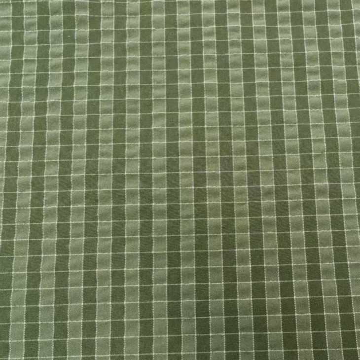 Bubble Crepe Texturat Plaid Fabric