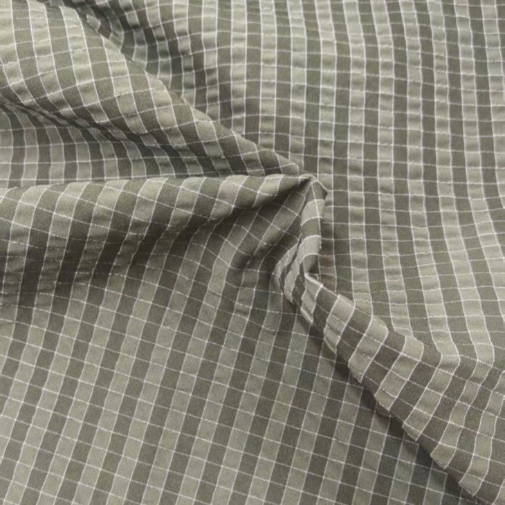Bubble Crepe Textured Plaid Fabric suppliers