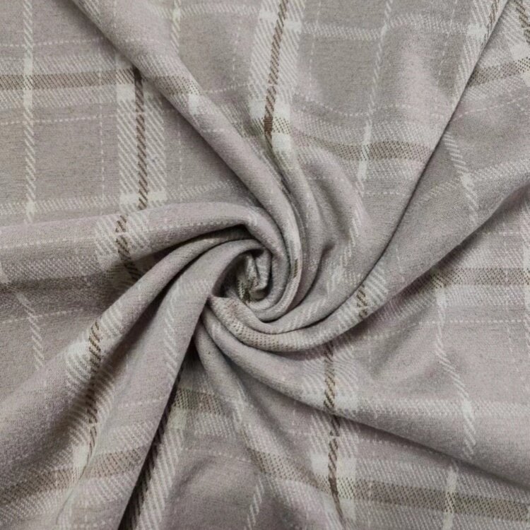 चेक निट जैक्वार्ड फैब्रिक