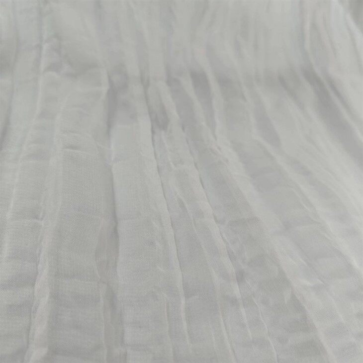 plain chiffon plisse fabric