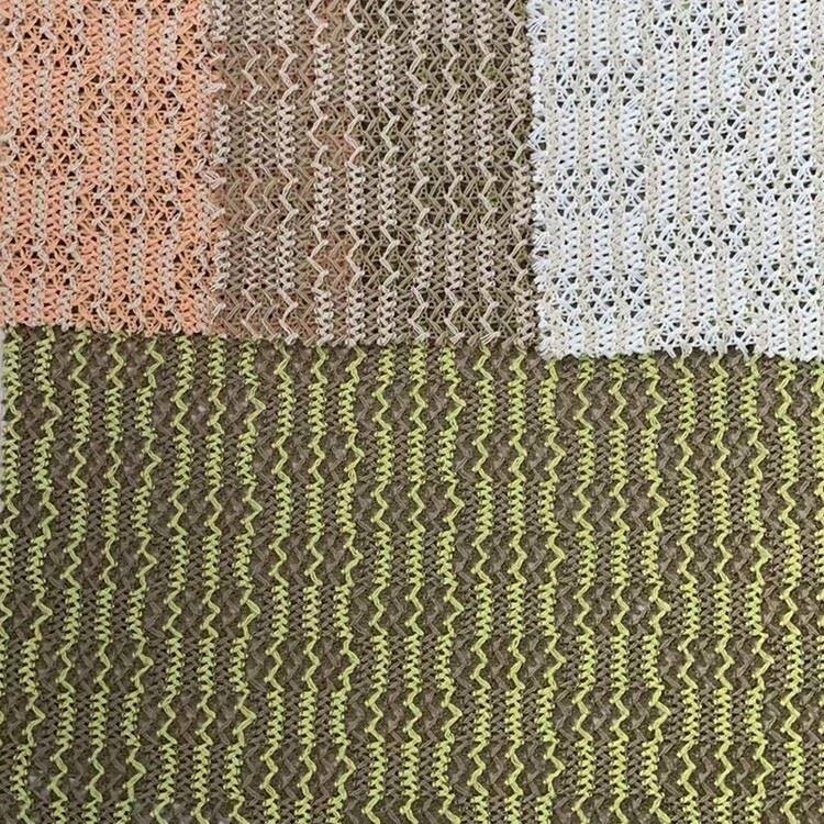 colorful stripe hollow knit fabric 2