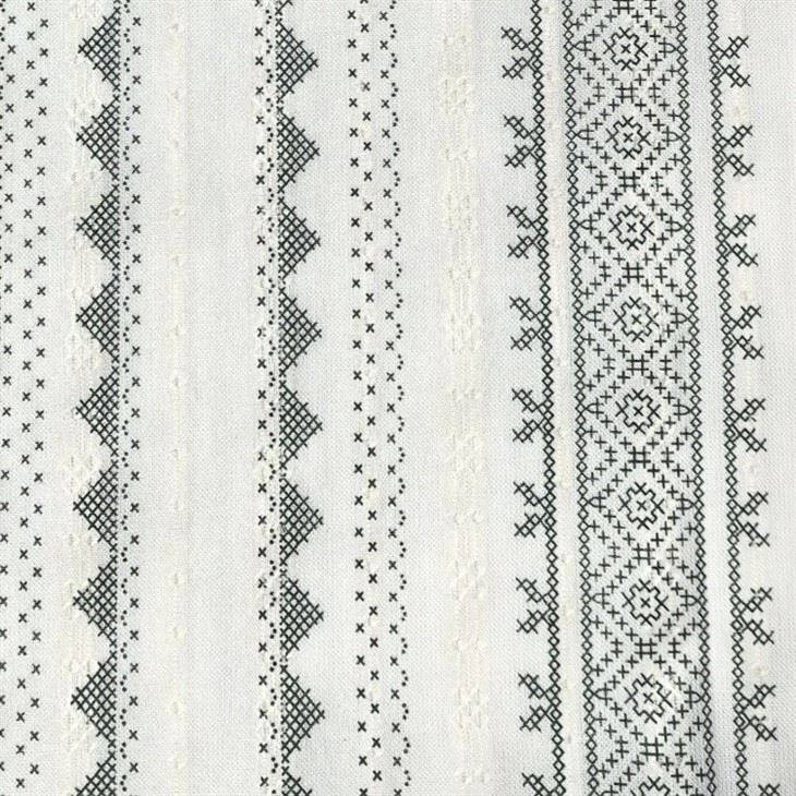 Cotton Green Geometric Stripe Print Fabric