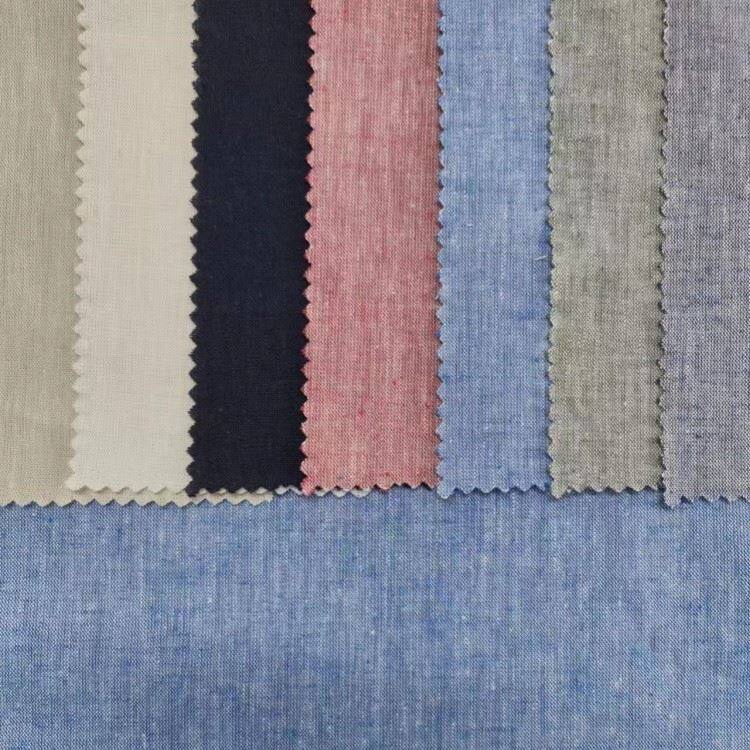 cotton linen yarn dyed chambray fabric 2