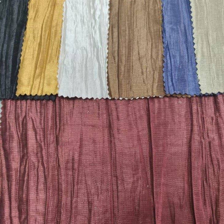 Crinkle Finish Nylon Rayon Poly Fabric